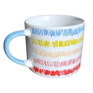 Crayola Scribble Stripe Mug with Blue Handle